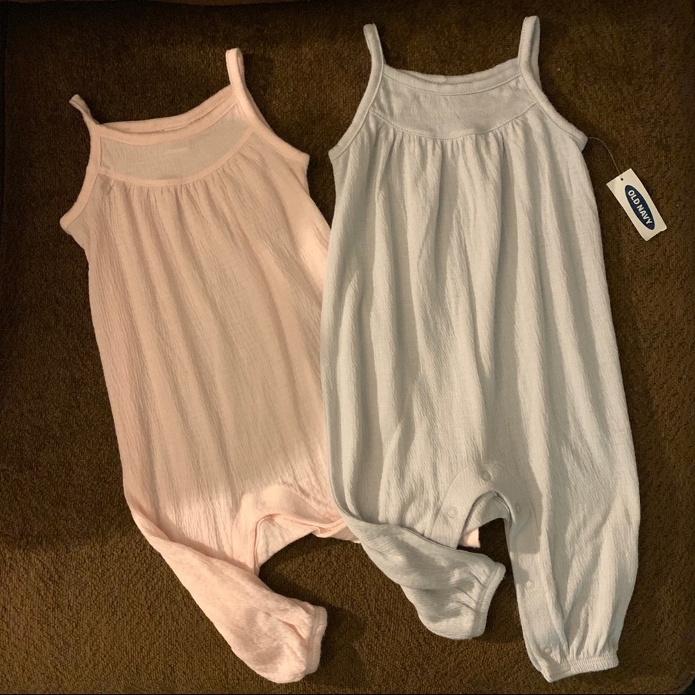 Pink and Gray Lighweight Jumpsuits